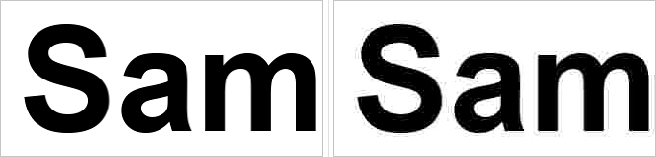 Magnified crop of the same text graphic showing crisp PNG edges next to a JPG version with visible fuzziness and block artifacts around the letters